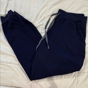 Figs Navy High Waisted Zamora Pants
